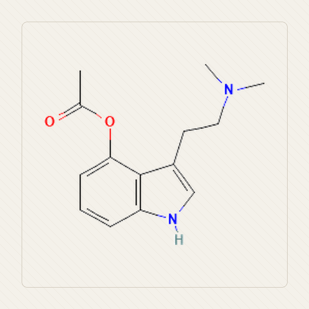 4-AcO-DMT, obraz molekularne formule za edukativne svrhe