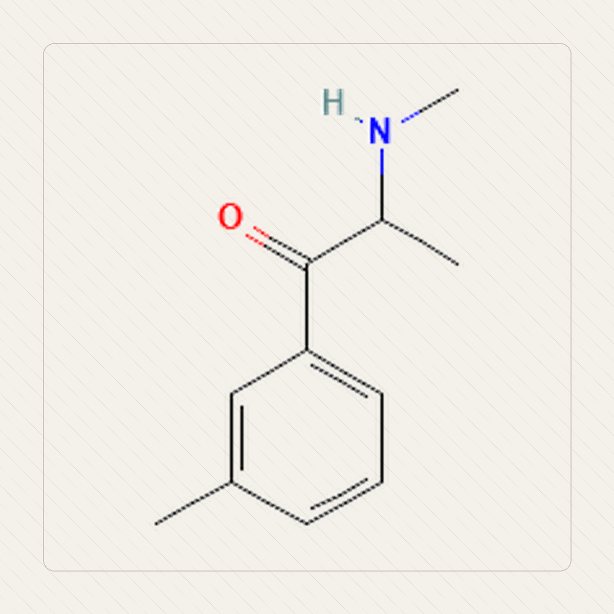 3-MMC, obrazovna ilustracija molekularne formule