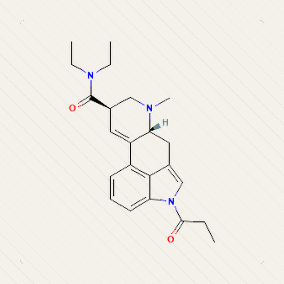 1P-LSD, edukativna ilustracija molekularne formule