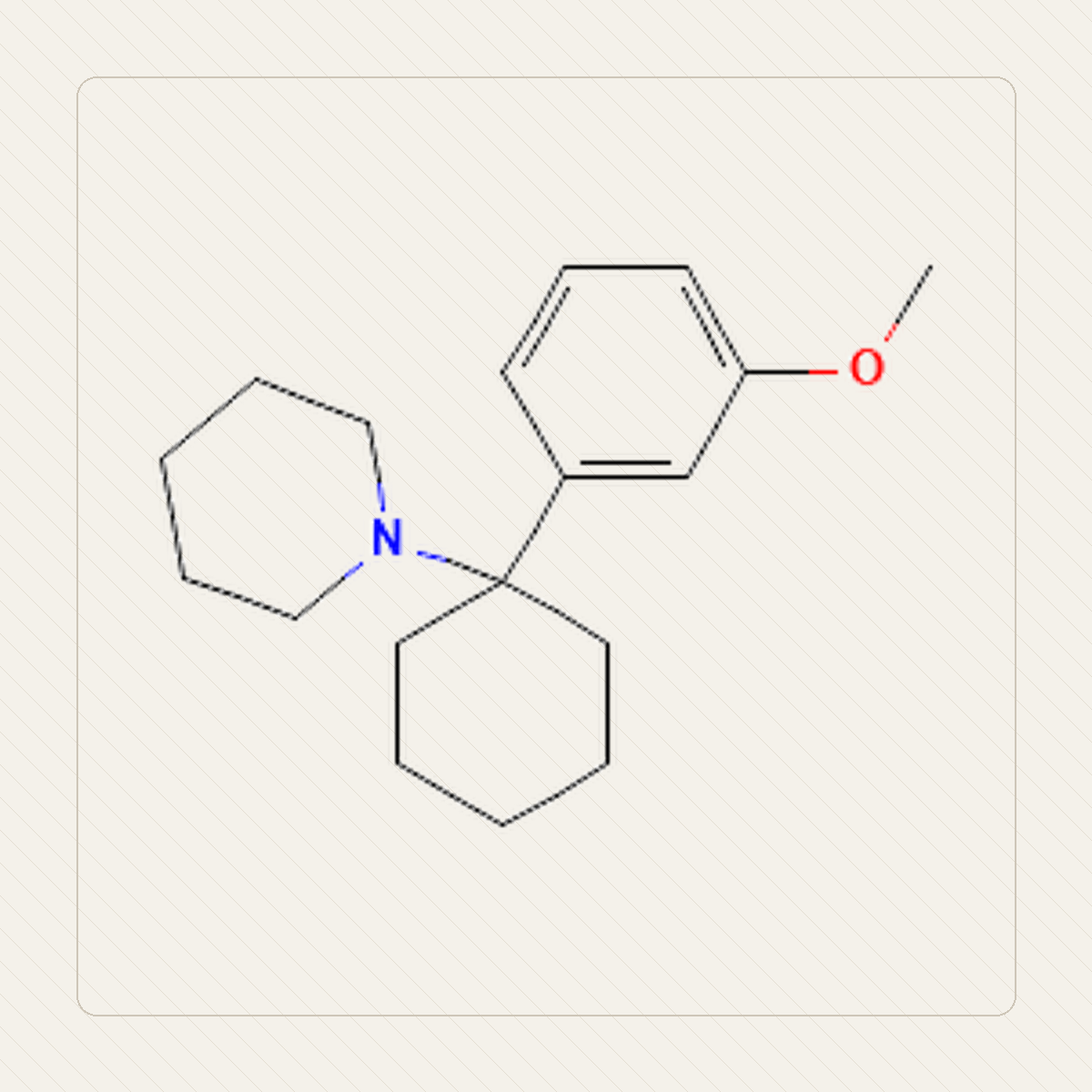 3-MeO-PCP, edukativna ilustracija molekularne formule