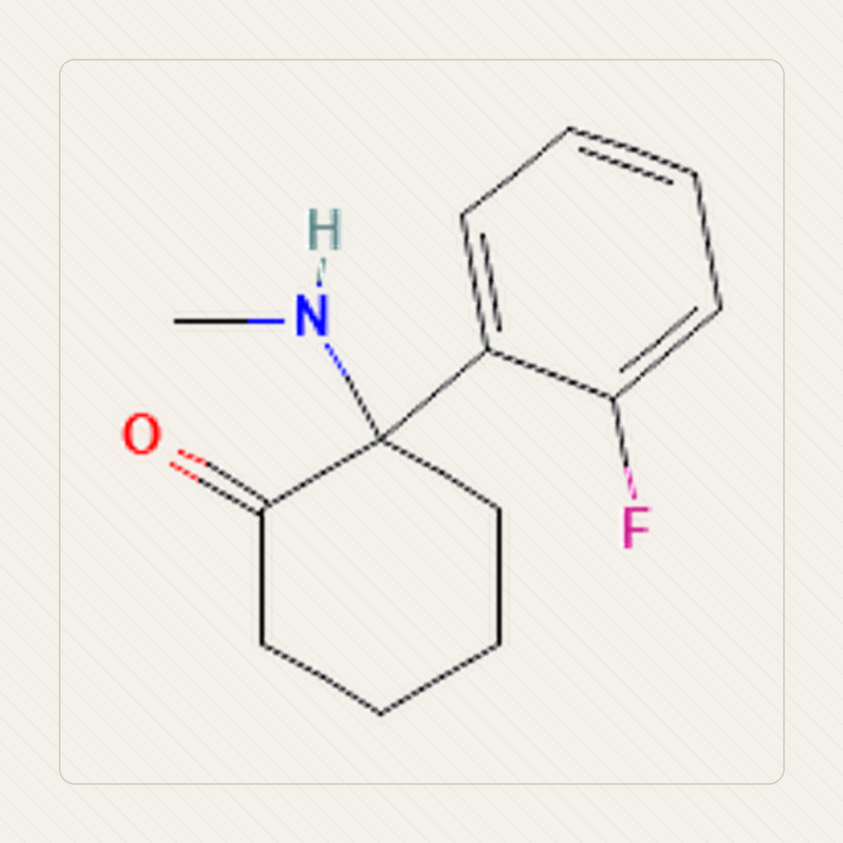 2-FDCK, obrazovna ilustracija molekularne formule