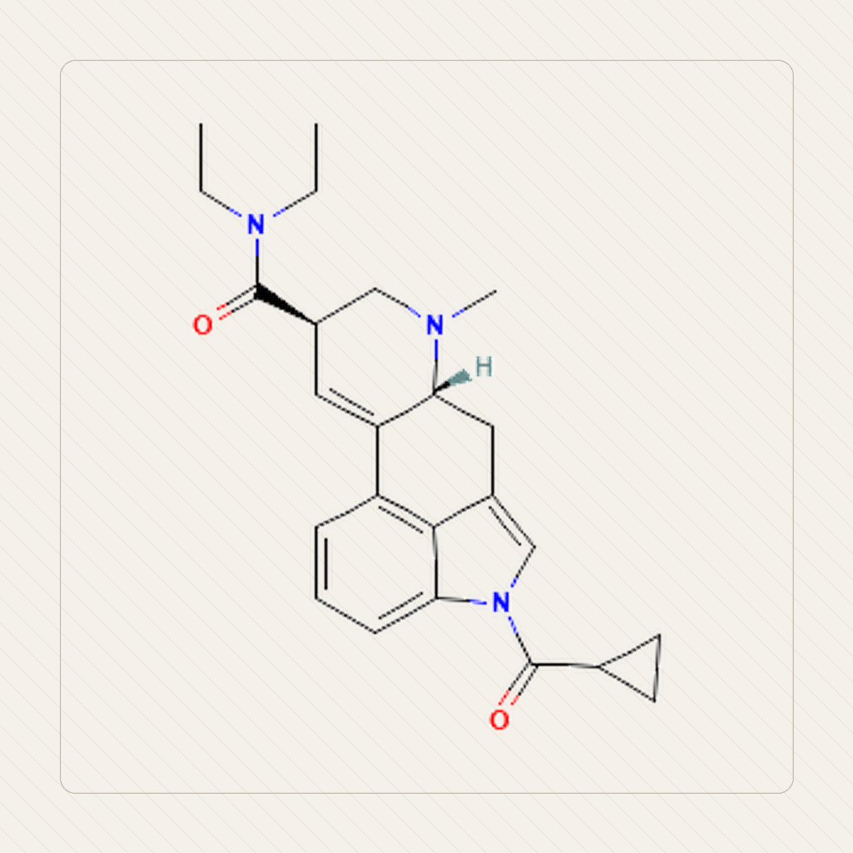 1cP-LSD, obrazovna ilustracija molekularne formule